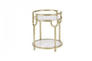 WHITE ROUNDED CORNER TABLE DIM 50*62 CM